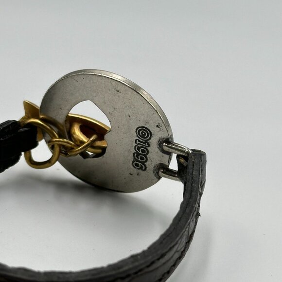 Vintage Brighton Moon Shooting Star Bracelet Brown Leather Band Toggle Clasp - Picture 6 of 10